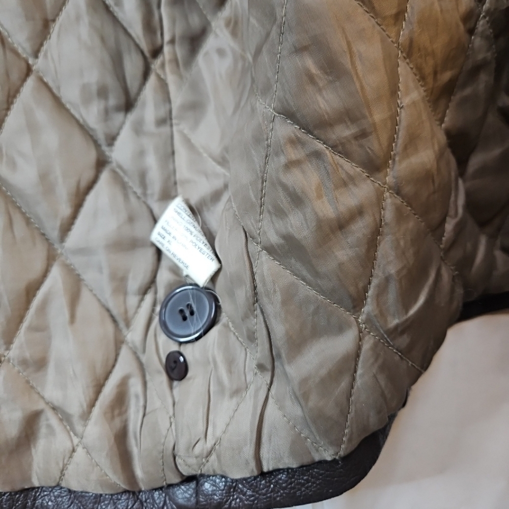 HABAND Executive Division Men's XL Brown 100% Leather Coat Jacket Buttons Cozy - Picture 12 of 16